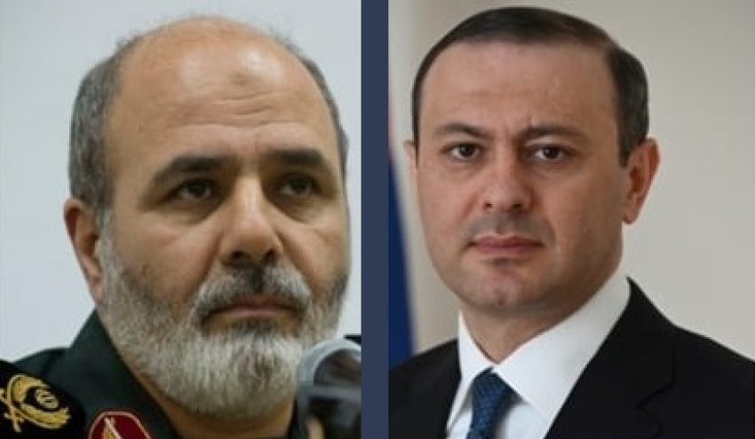 ԱԽ քարտուղարը հեռախոսազրույց է ունեցել Իրանի ազգային անվտանգության գերագույն խորհրդի քարտուղար Ալի Աքբար Ահմադիանի հետ