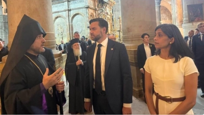 ԱՄՆ փոխնախագահն այցելել է Երուսաղեմի Սուրբ Հարության տաճարի հայկական բաժին
