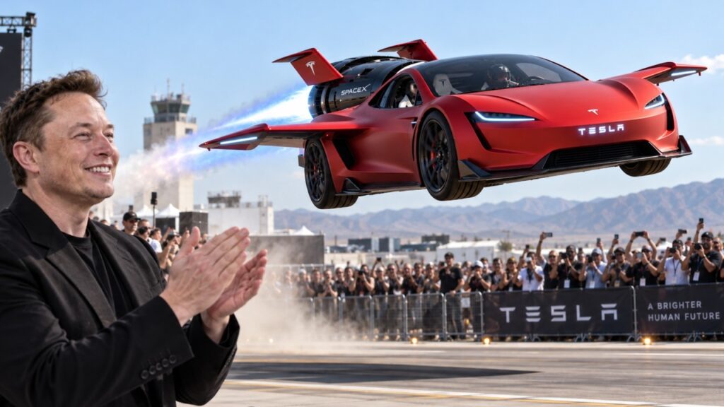 Իլոն Մասկը ցուցադրել է թռչող Tesla Roadster-ը, որը 97 կմ/ժ արագության է հասնում 0,81 վայրկյանում